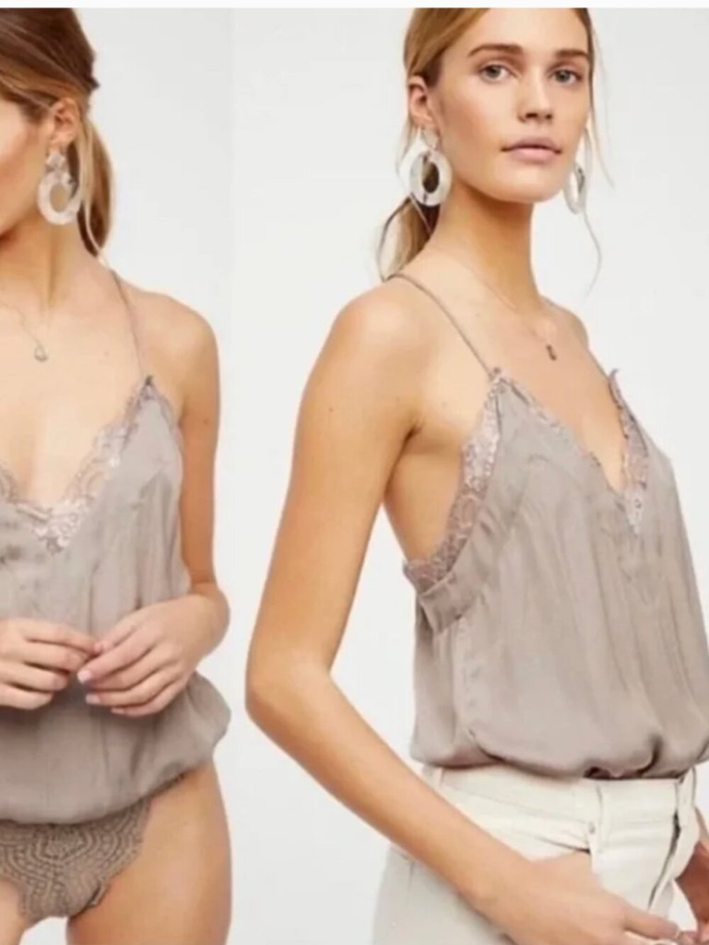 Free People Intimately HBD Lace Bodysuit Mauve Blush Size Small